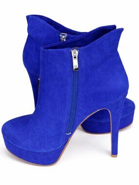 NEW Chinese Laundry Electric Blue Suede Platform Booties – Size 10